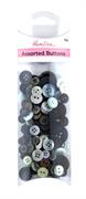 Black Buttons Bulk Pack, Assorted Designs And Sizes